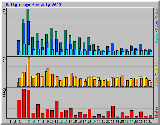 Daily usage for July 2025